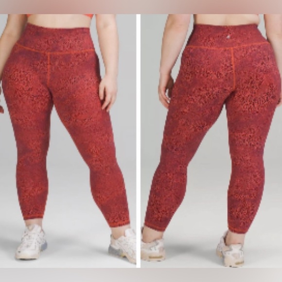 NWT Lululemon Wunder Train High Rise Leggings 25” Sz 6 Crackle Graze Orange - Picture 1 of 14